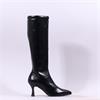 Miss Elastic Pointed High Heel Knee High - Black